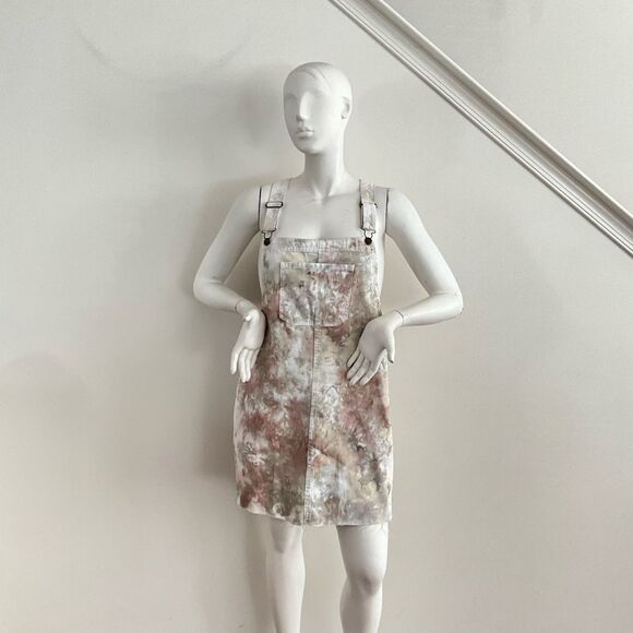 Wild Fable Tie Dye Denim Overall Dress XXL Raw Hem - Picture 6 of 8